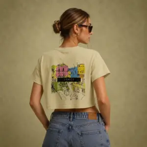Italy Venice Sketch Crop Top