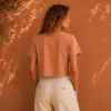 Minimal Leaf Emblem Crop Top